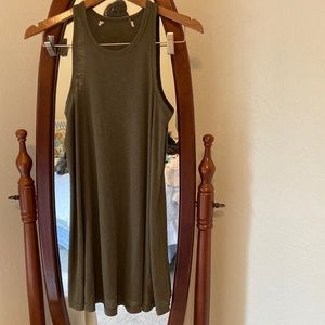 Free People Swing Tank Dress Size Small in Army Green